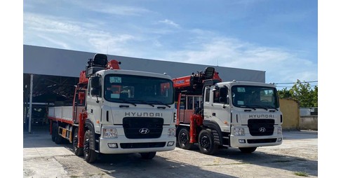 HD320 E5 Lắp Cẩu Kanglim 12 Tấn