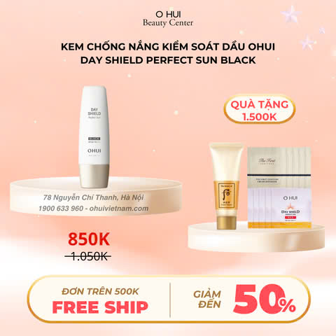Kem chống nắng kiểm soát dầu OHUI Day Shield Perfect Sun Black